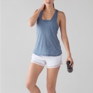 Lululemon Glide and Stride Tank Heathered Blue Sz 10
